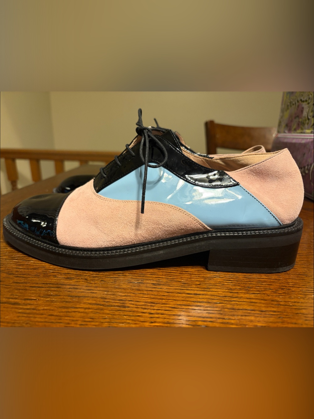 Women’s/Men’s? Two-Tone Derby Oxford in Pink, Blue & Black size 42